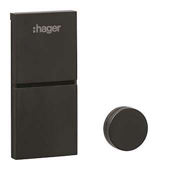 Détecteur d'ouverture miniature anthracite, sepio radio|Hager-HAGRLA010X