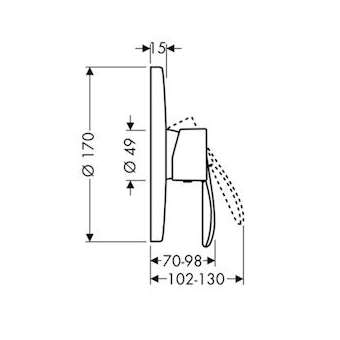 Set de finition pour Mitigeur douche encastré chromé poli|Hansgrohe-HA310615020