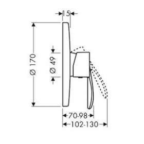 Set de finition pour Mitigeur douche encastré chromé poli|Hansgrohe-HA310615020