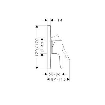 Set de finition pour mitigeur douche encastré chromé poli|Hansgrohe-HA334625020
