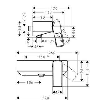 Mitigeur de douche chromé brossé|Hansgrohe-HA311620260