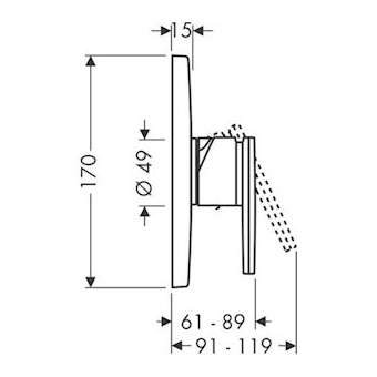 Set de finition pour mitigeur douche encastré nickel poli|Hansgrohe-HA339655830