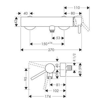 Mitigeur douche chromé brossé|Hansgrohe-HA310611260