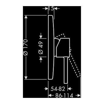 Set de finition pour Mitigeur douche encastré chromé brossé|Hansgrohe-HA310616260