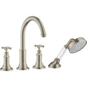 Mélangeur 4 trous pour montage sur bord de baignoire nickel brossé|Hansgrohe-HA316546820