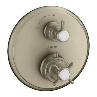 Set de finition mitigeur thermostatique encastré, robinet d'arrêt, nickel brossé|Hansgrohe-HA316800820
