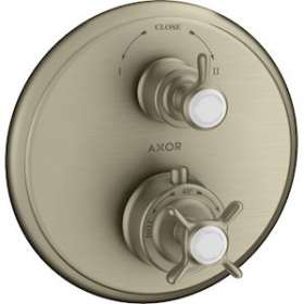 Set finition mit therm encastré avec robinet d'arrêt et inverseur, nickel brossé|Hansgrohe-HA316820820