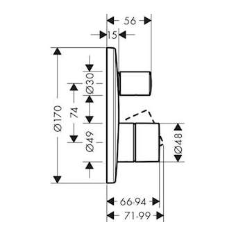 Set de finition pour mitigeur bain/douche encastré, poignée zéro bronze poli|Hansgrohe-HA345405130