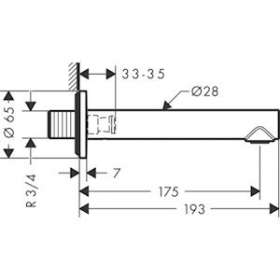 Bec déverseur M 3/4' chromé brossé|Hansgrohe-HA345410260