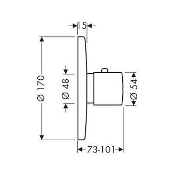 Set de finition pour mitigeur thermostatique encastré, chromé brossé|Hansgrohe-HA338375260