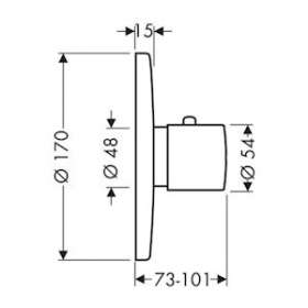 Set de finition pour mitigeur thermostatique encastré, chromé brossé|Hansgrohe-HA338375260