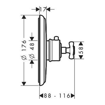 Set de finition pour mitigeur thermostatique encastré bronze poli|Hansgrohe-HA316810130