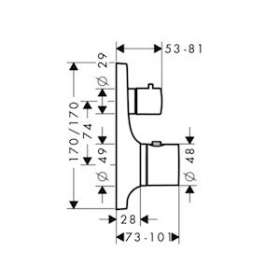 Set fin. pour mitigeur thermostatique encastré avec robinet d'arrêt chromé poli|Hansgrohe-HA318745020