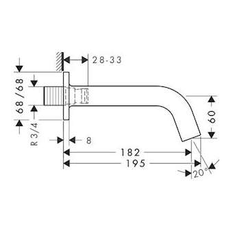 Bec déverseur M 3/4' bronze poli|Hansgrohe-HA334410130