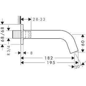 Bec déverseur M 3/4' bronze poli|Hansgrohe-HA334410130