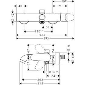 Mitigeur bain/douche laiton poli|Hansgrohe-HA334420930