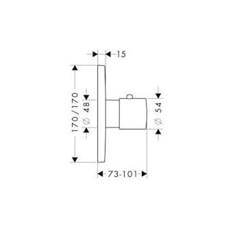 Set de finition mitigeur thermostatique encastré haut débit chromé brossé|Hansgrohe-HA334716260