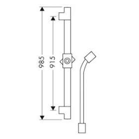 Barre de douche chromé brossé|Hansgrohe-HA327830260
