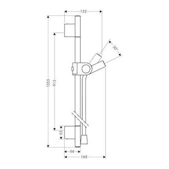 Barre de douche chromé brossé|Hansgrohe-HA327989260