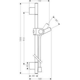 Barre de douche chromé brossé|Hansgrohe-HA327989260