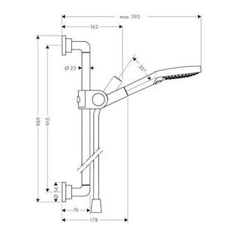 Set de douche chromé poli|Hansgrohe-HA327991020