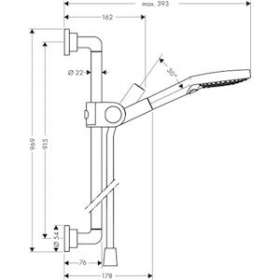 Set de douche chromé poli|Hansgrohe-HA327991020