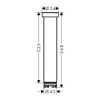 Rallonge 230 mm pour bras de douche plafond chromé brossé|Hansgrohe-HA335288260