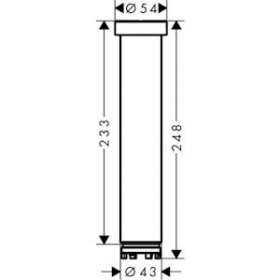 Rallonge 230 mm pour bras de douche plafond chromé brossé|Hansgrohe-HA335288260