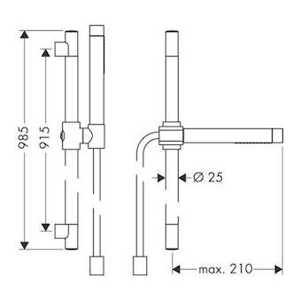 Set de douche chromé brossé|Hansgrohe-HA327980260