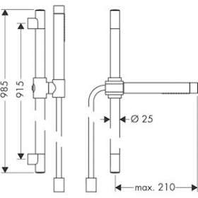 Set de douche chromé brossé|Hansgrohe-HA327980260
