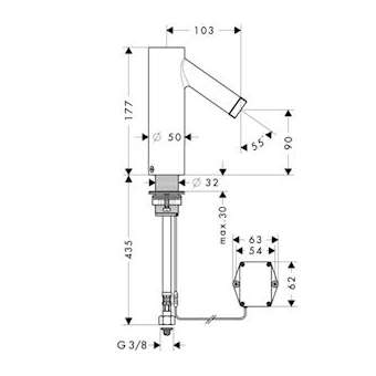 Rob électronique lavabo avec réglage de température sur batterie, bronze poli|Hansgrohe-HA310101130