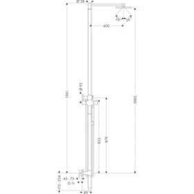 Colonne de douche thermostatique avec douche de tête 240 mm nickel poli|Hansgrohe-HA310912830