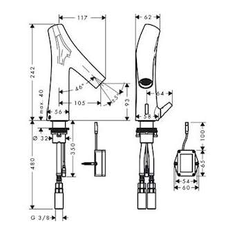Rob électronique lavabo av manette réglage température, batterie, chromé brossé|Hansgrohe-HA312171260