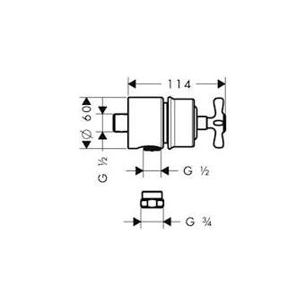 Fixfit Stop poignée croisillon bronze poli|Hansgrohe-HA316882130