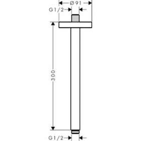 Bras de douche S 300 mm plafond bronze poli|Hansgrohe-HA326433130