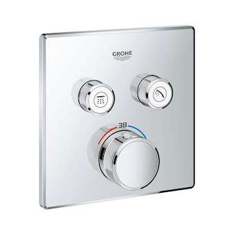 Thermostatique installation encastrée 2 sorties Grohtherm SmartControl Chromé|Grohe-GO229124000