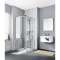 Paroi 1/2 angle coulissante CADA XS CCE2R L120 2M argent poli v.clair