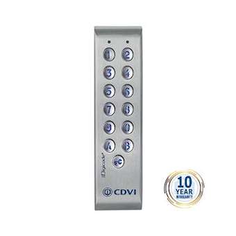 Clavier codé Digicode fin inox -100 codes 2 relais 12 à 48 V DC|CDVI-CDAPROFIL100EINT