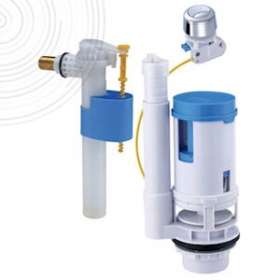 Mécanisme complet WC - Soupape à double poussoir à câble + Robinet flotteur|Ayor Water and Heating Solutions-SHE304010704