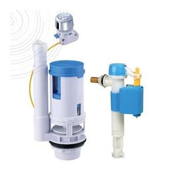 Mécanisme complet WC - Soupape à double poussoir à câble + Robinet flotteur|Ayor Water and Heating Solutions-SHE304010902