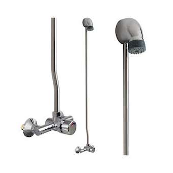 Alpa monobloc mitigeur douche monocommande N BC raccord excentriques pomme fixe|Presto-PSR35304