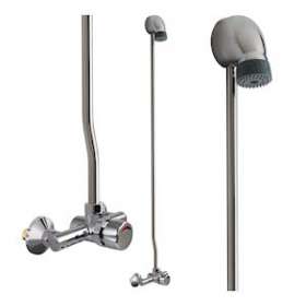 Alpa monobloc mitigeur douche monocommande N BC raccord excentriques pomme fixe|Presto-PSR35304