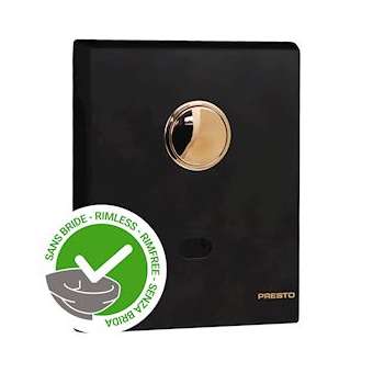 Robinet de chasse encastré P7200XL N, noir, pile, 4l-6l, pour WC sans bride|Presto-PSR55478SB