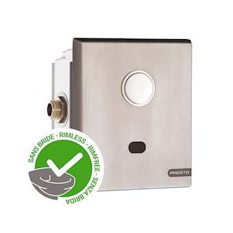 Robinet de chasse encastré P7200XL N, inox, pile, 4l-6l, pour WC sans bride|Presto-PSR55434SB