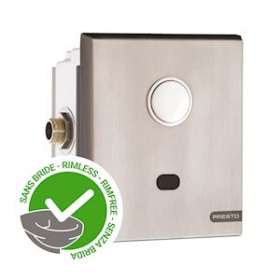 Robinet de chasse encastré P7200XL N, inox, pile, 4l-6l, pour WC sans bride|Presto-PSR55434SB