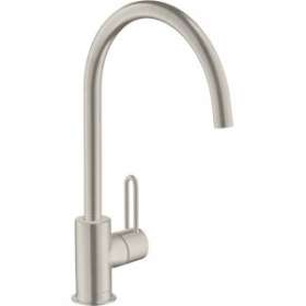 Mitigeur cuisine aspect acier inox|Hansgrohe-HA338830800