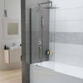PARE-BAIN FRISBEE 1 FIXE + 1 MOBILE 1506 X 880/900 VT ARGT BRIL|Leda-LD1L13FR8B200133