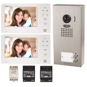Kit vidéo 2 bp saillie: 1 jo2dvf, 2 jo1md, 1 transfo 40781 & 2 alim ps1820d|Aiphone-AIPJO2SDV