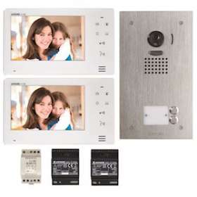 Kit vidéo 2 bp enc.: 1 jo2dvf, 2 jo1md, 1 transfo 40781 & 2 alim ps1820d|Aiphone-AIPJO2SDVF