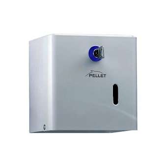 Distributeur papier WC mixte 134x137x120mm, 1 rouleau ou 2 paquets, inox, à clé.|Pellet asc-PT4871256